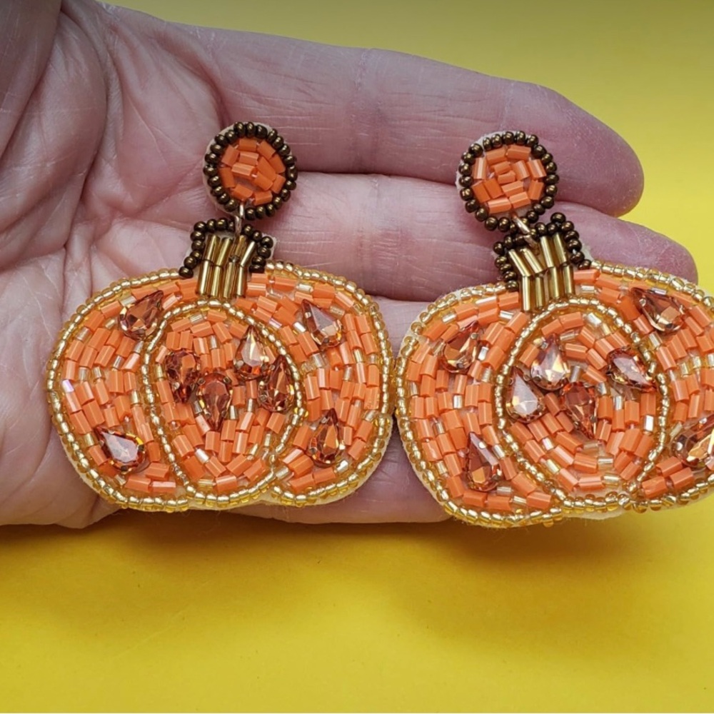 Halloween Orange Pumpkin Earrings